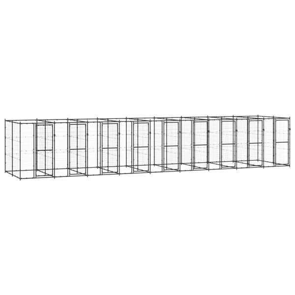 vidaXL Outdoor Dog Kennel Steel 21.78 m&sup2;