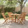 vidaXL 5 Piece Folding Outdoor Dining Set Solid Wood Teak