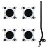 vidaXL Furniture Rollers 4 pcs with Lifter 15,5x15,5x5,5 cm Steel 1000 kg