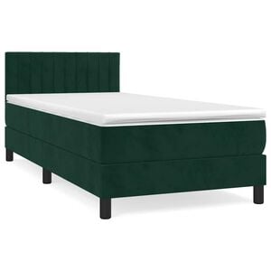 vidaXL Box Spring Bed with Mattress Dark Green 80x200 cm Velvet