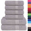 vidaXL 6 Piece Towel Set "FROGN" Grey 100% Cotton