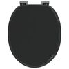 vidaXL Soft-Close Toilet Seat Black 44 x 38 cm MDF board