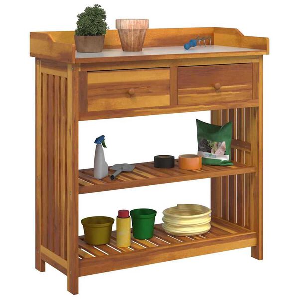 vidaXL Garden Cabinet Brown 93 x 41.5 x 98cm Solid Acacia Wood