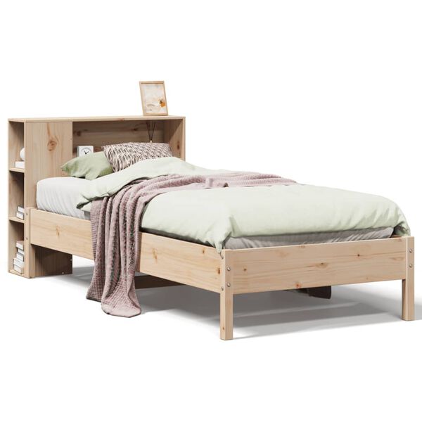 vidaXL Bookcase Bed without Mattress 90x200cm Solid Wood Pine