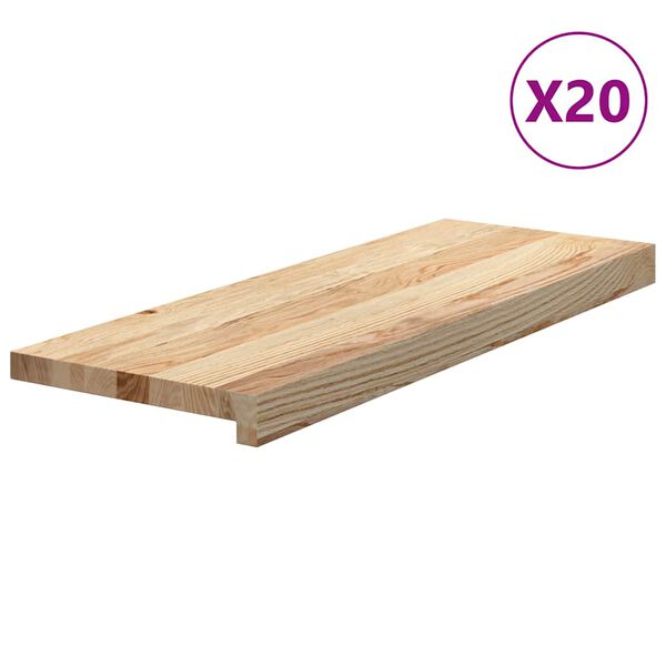 vidaXL Stair Treads 20 pcs Untreated 70x30x2 cm Solid Wood Oak