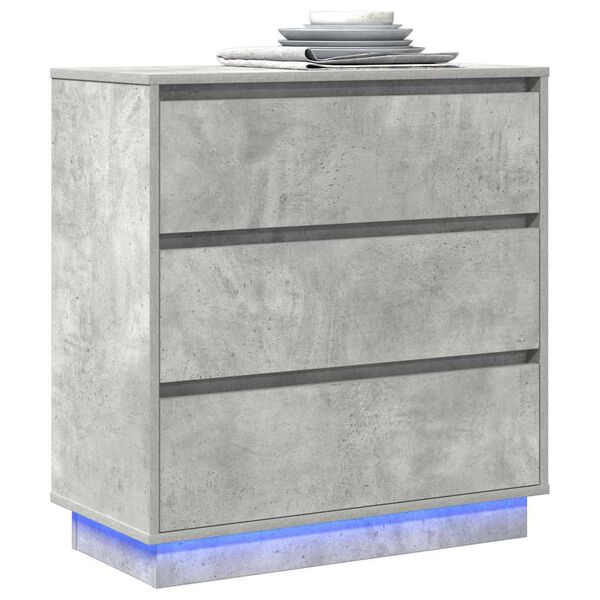 vidaXL Bedside Cabinet Concrete Grey 71 x 34.5 x 75 cm Engineered wood