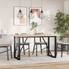 vidaXL Dining Table O-Frame 140x80x75.5 cm Solid Wood Pine and Steel
