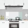 vidaXL Kitchen Backsplash White 110 x 50 cm Tempered Glass