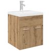 vidaXL Sink Cabinet with Built-in Basin and Faucet Artisan Oak