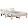 vidaXL Bed Frame with Headboard Natural 150 x 200 cm Solid Pine Wood