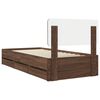 vidaXL Bed Frame with Headboard Brown Oak 75 x 190 cm Engineered Wood