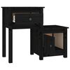vidaXL Bedside Cabinet Black 79.5x38x65.5 cm Solid Wood Pine