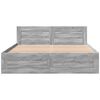 vidaXL Bed Frame with Headboard without Mattress Grey Sonoma 150x200 cm King Size
