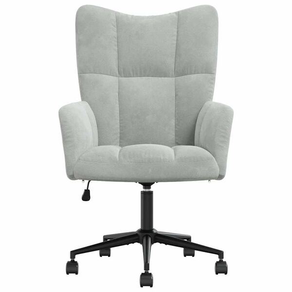 vidaXL Relaxing Chair with Wheel Light Grey 69 x 61.5 x 102 cm Velvet