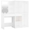 vidaXL LED Dressing Table with 2 Cabinets White Engineered Wood