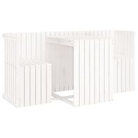 vidaXL Balcony Set 2-Seater White Solid Wood Pine