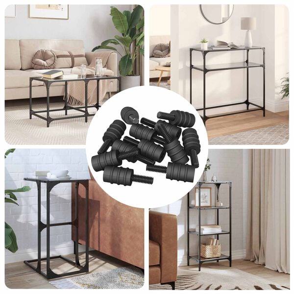 vidaXL Standoff Screw 4865 pcs Black M4 Rubber and Steel