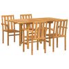 vidaXL Garden Dining Set 5 pcs Brown Solid Teak Wood