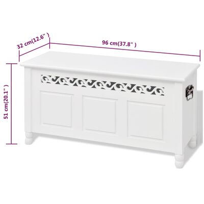 vidaXL Storage Bench Baroque Style MDF White