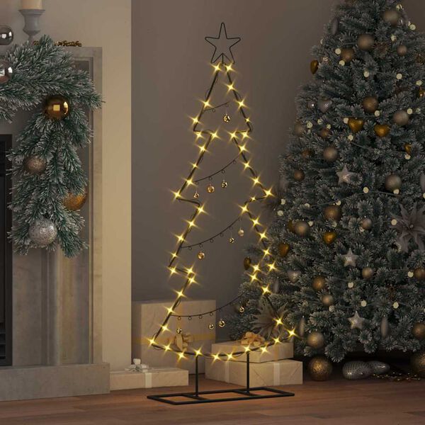 vidaXL Metal Christmas Tree with Stand Black 125 cm Steel
