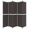 vidaXL 5-Panel Room Divider Brown 250x220 cm Fabric