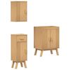 vidaXL Bathroom Furniture Set with Drawer 3 pcs Brown Solid Pine wood