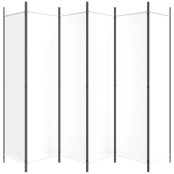 vidaXL 6-Panel Room Divider White 300x200 cm Fabric