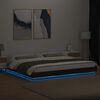 vidaXL Bed Frame with LED Lights without Mattress Brown Oak 200x200cm