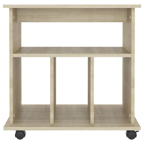 vidaXL Rolling Cabinet Sonoma Oak 60x45x60 cm Engineered Wood