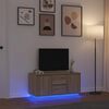 vidaXL TV Cabinet with LED Lights Sonoma Oak 100x41x50 cm