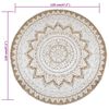vidaXL Area Rug Braided Jute Printed 120 cm Round