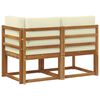 vidaXL Outdoor Middle and Corner Sofa 2 Piece Natural and Cream