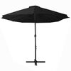 vidaXL Garden Parasol with Aluminium Pole 460x270 cm Black