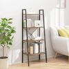 vidaXL 4-Tier Standing Shelf Dark Brown and Black 56x35x140 cm