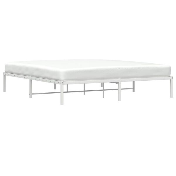 vidaXL Metal Bed Frame without Mattress White 183x213cm