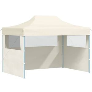 vidaXL Professional Folding Party Tent with 3 Sidewalls 3x4 m Cream