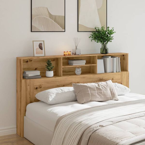 vidaXL Headboard Cabinet Artisan Oak 180x19x103.5 cm Engineered Wood