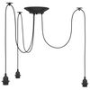 vidaXL Pendant&nbsp;Lamp with 3 Lamp Holders E27 Black Metal
