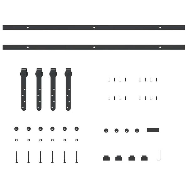vidaXL&nbsp;Sliding Cabinet Door Kit 183 cm Carbon Steel