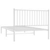 vidaXL Metal Bed Frame without Mattress with Headboard White 107x203cm