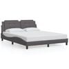 vidaXL Bed Frame without Mattress "Zadar" Grey 160x200 cm Faux Leather