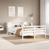 vidaXL Bookcase Bed without Mattress White 135x190 cm Double Solid Wood Pine