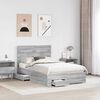 vidaXL Bed Frame with Drawer Grey Sonoma 120 x 190 cm Engineered Wood