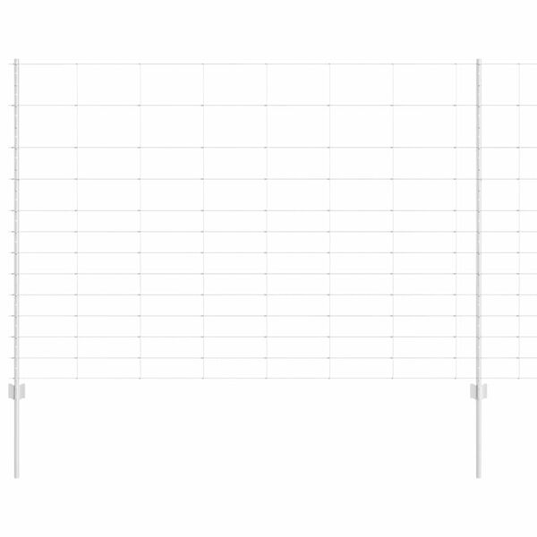 vidaXL Fence with Post Silver 1.5 x 25 m Steel