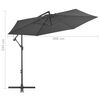 vidaXL Cantilever Garden Parasol with Aluminium Pole 300 cm Anthracite