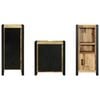vidaXL Bathroom Furniture Set 3 pcs Brown and Black Solid Mango Wood