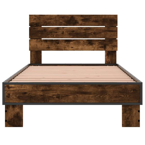 vidaXL Bed Frame without Mattress Smoked Oak 90x190 cm Single