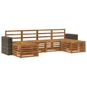 vidaXL Outdoor Sofa Set 6 pcs Natural