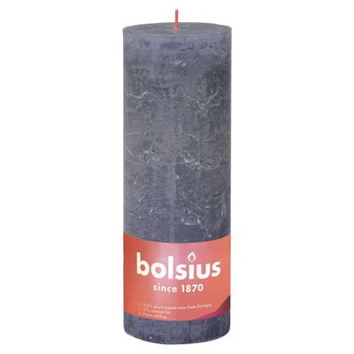 Bolsius Rustic Pillar Candles Shine 4 pcs 190x68 mm Twilight Blue