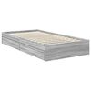 vidaXL Storage Bed with Drawer Grey Sonoma 90 x 190 cm Engineered Wood